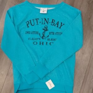 J. America Sparkling Blue Graphic Sweatshirt